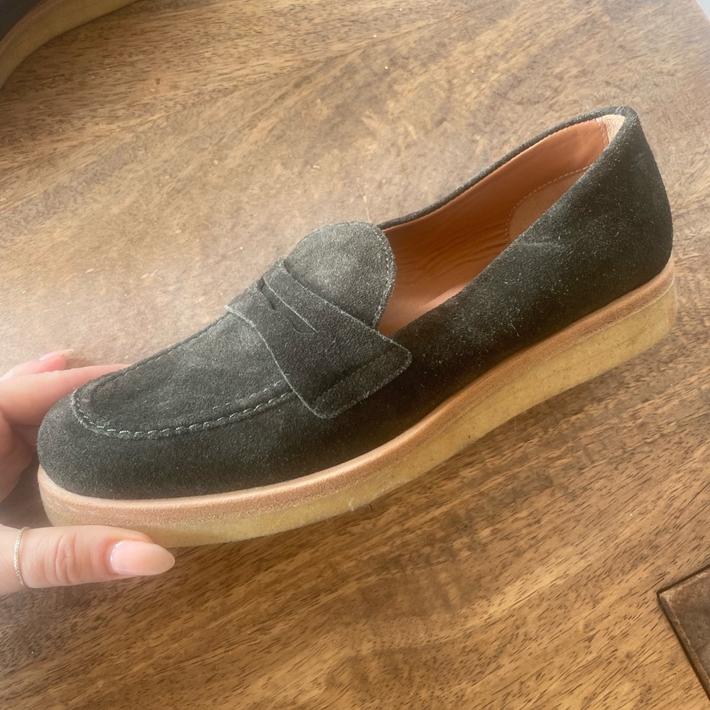 Olive Suede Loafers - Picture 5 of 8